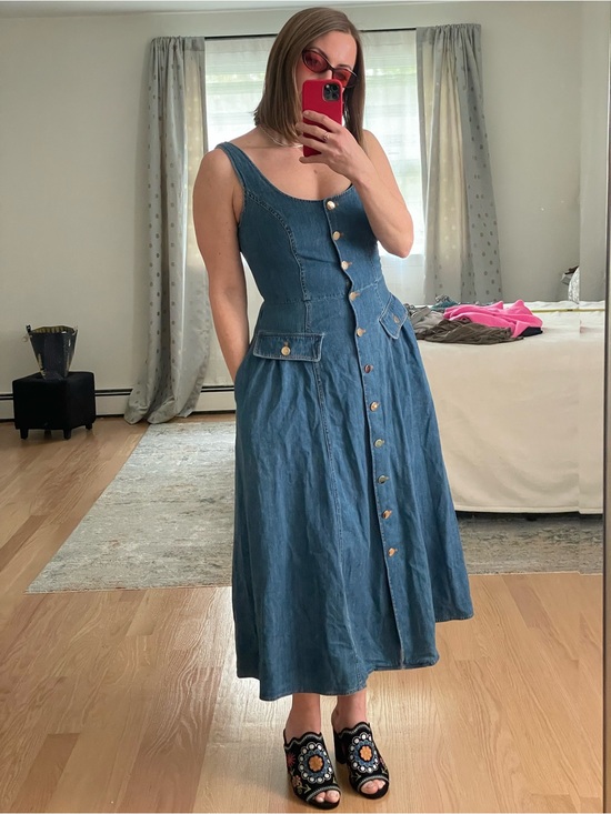 Shoshanna Dresses & Skirts - Denim Button-Front Midi Dress